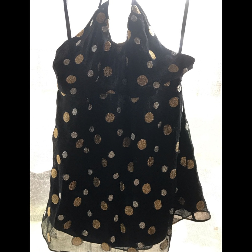 black gold and silver halter top